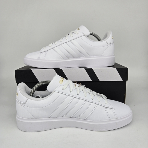 New adidas Grand Court 2.0 Cloud White Gold Metallic Women's Shoes Size 9.5 - Picture 4 of 8